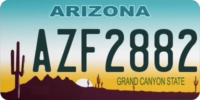 AZ license plate AZF2882