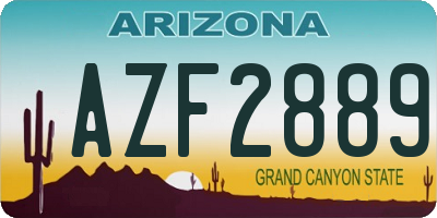 AZ license plate AZF2889