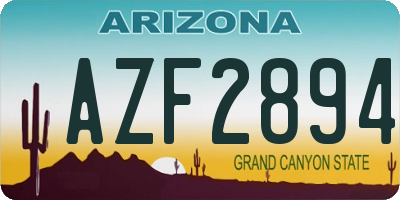 AZ license plate AZF2894