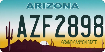 AZ license plate AZF2898