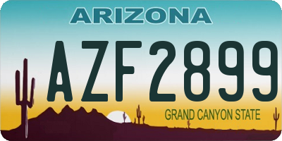 AZ license plate AZF2899
