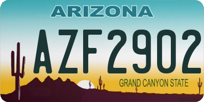 AZ license plate AZF2902