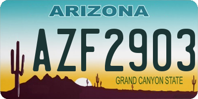 AZ license plate AZF2903