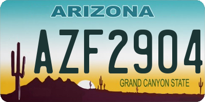 AZ license plate AZF2904
