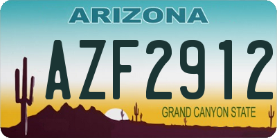 AZ license plate AZF2912