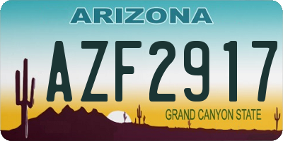 AZ license plate AZF2917