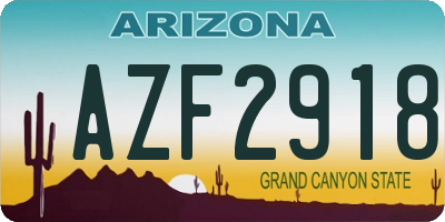 AZ license plate AZF2918
