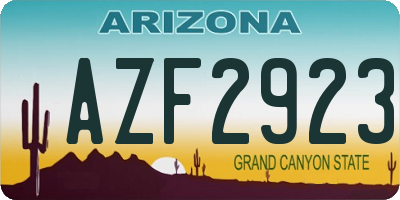 AZ license plate AZF2923