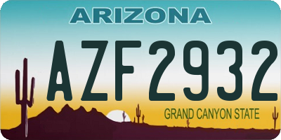 AZ license plate AZF2932
