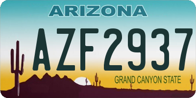 AZ license plate AZF2937