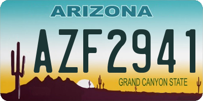 AZ license plate AZF2941