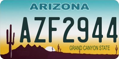 AZ license plate AZF2944