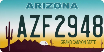 AZ license plate AZF2948