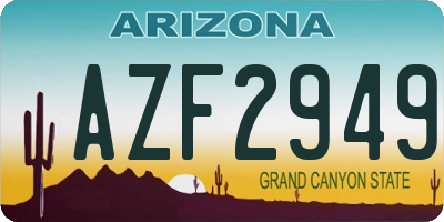 AZ license plate AZF2949