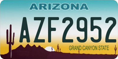 AZ license plate AZF2952