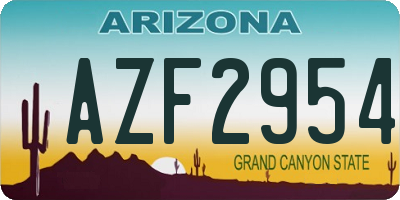 AZ license plate AZF2954