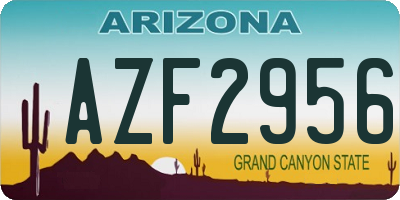 AZ license plate AZF2956