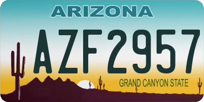 AZ license plate AZF2957