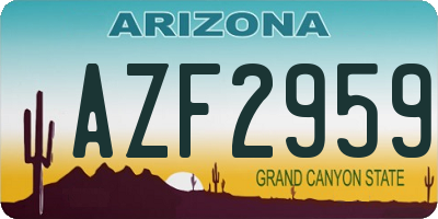AZ license plate AZF2959