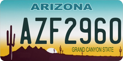 AZ license plate AZF2960