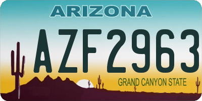 AZ license plate AZF2963