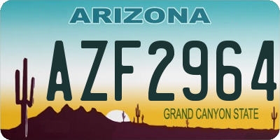 AZ license plate AZF2964