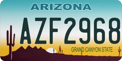 AZ license plate AZF2968