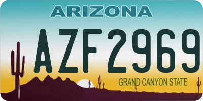 AZ license plate AZF2969