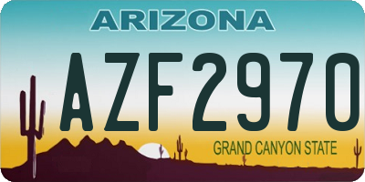 AZ license plate AZF2970