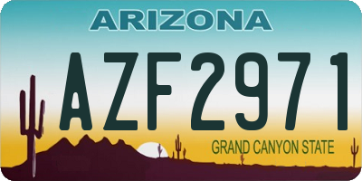 AZ license plate AZF2971