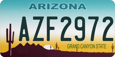 AZ license plate AZF2972