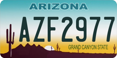 AZ license plate AZF2977