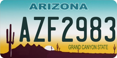 AZ license plate AZF2983