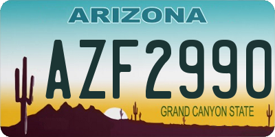 AZ license plate AZF2990