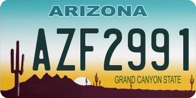 AZ license plate AZF2991
