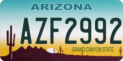 AZ license plate AZF2992