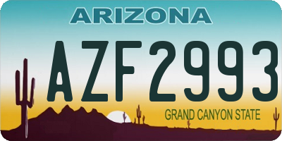 AZ license plate AZF2993