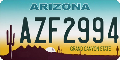 AZ license plate AZF2994