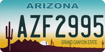 AZ license plate AZF2995