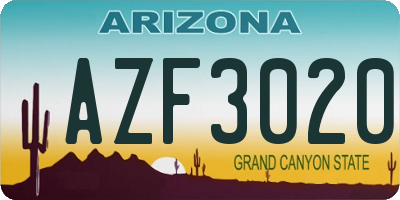 AZ license plate AZF3020