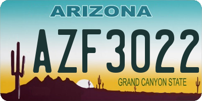 AZ license plate AZF3022