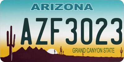 AZ license plate AZF3023