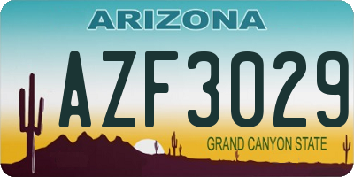 AZ license plate AZF3029