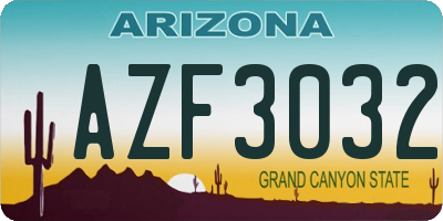 AZ license plate AZF3032