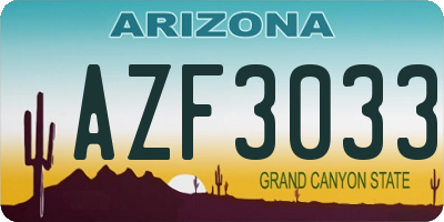AZ license plate AZF3033