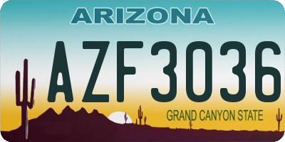 AZ license plate AZF3036