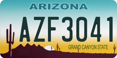 AZ license plate AZF3041