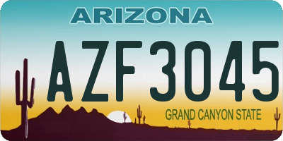 AZ license plate AZF3045