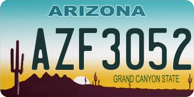 AZ license plate AZF3052