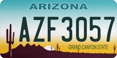 AZ license plate AZF3057
